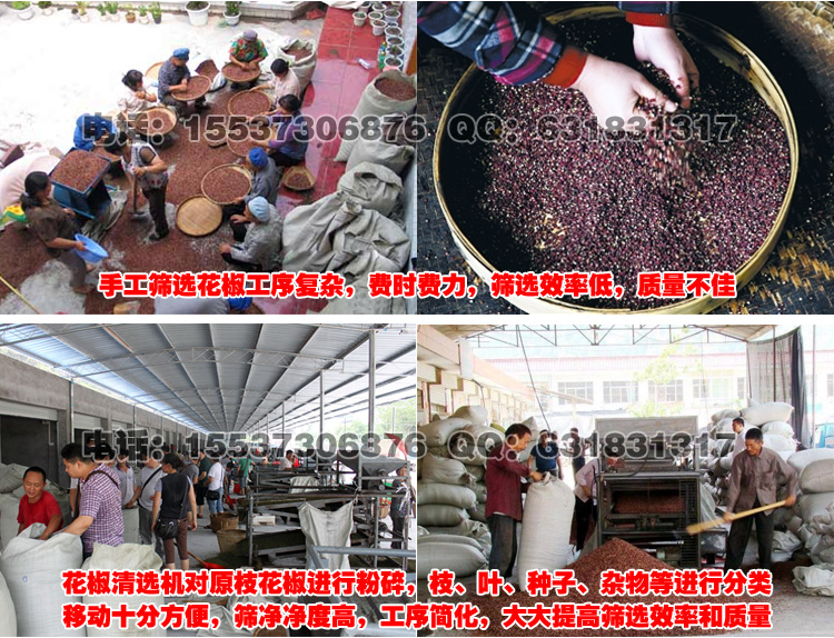 花椒筛选人工机器对比